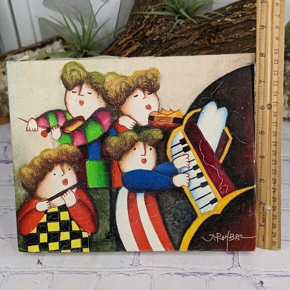 J. Roybal Joyce Roybal Original Oil On Canvas Painting - Children Musicians - Picture 6 of 11